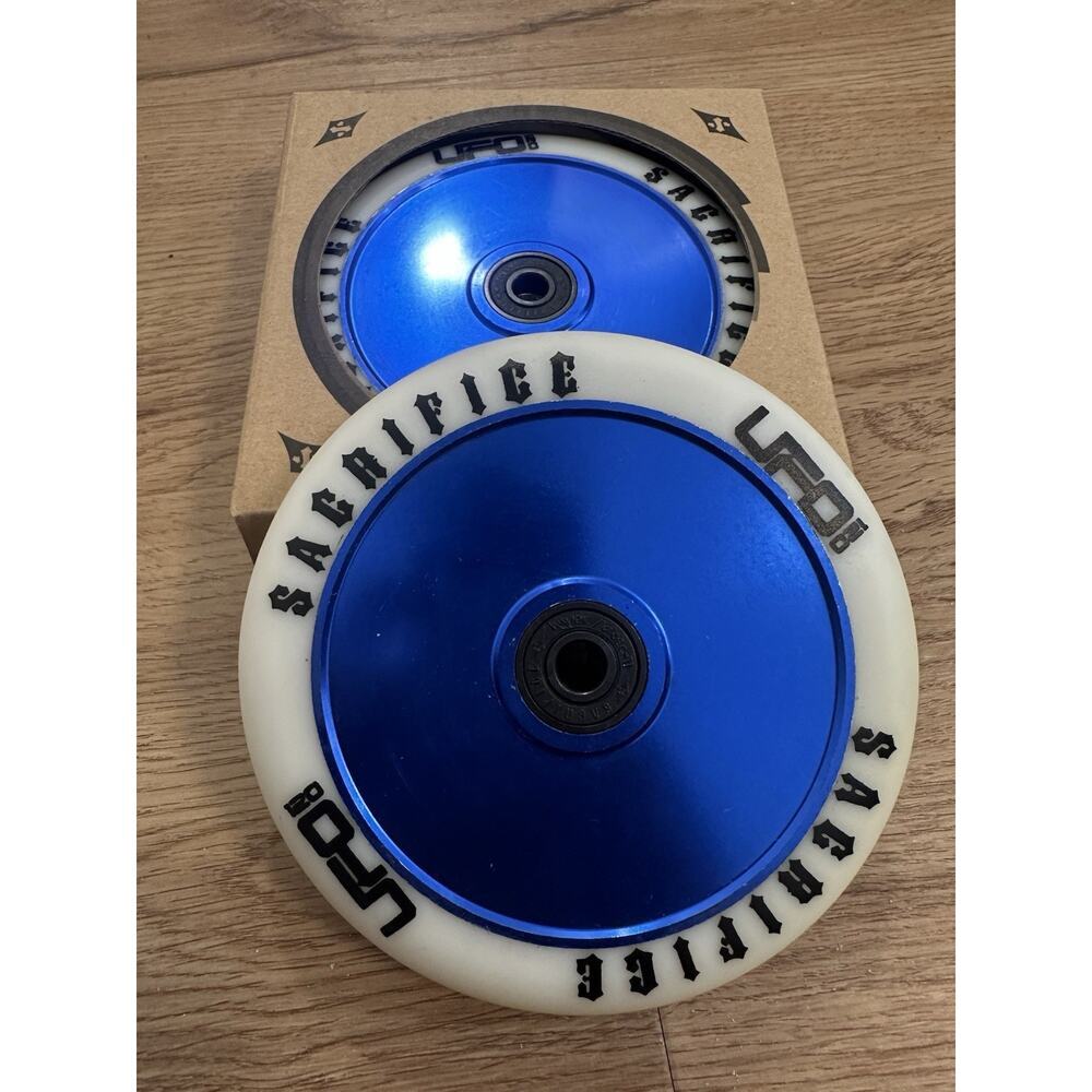NEW Sacrifice UFO 120mm Two Pack! Wheels for Pro Scooter Blue
